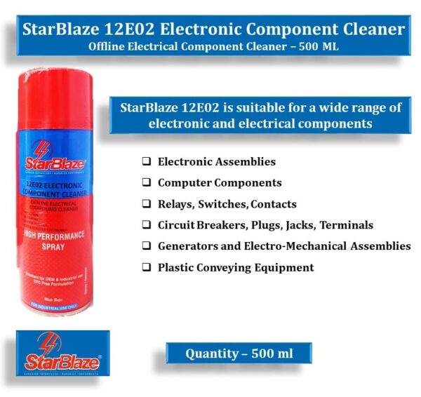 StarBlaze 12E02 Electronic Component Cleaner – Non-Foaming Circuit Board & Electronic Cleaner – 330 ml (Pack of 2)