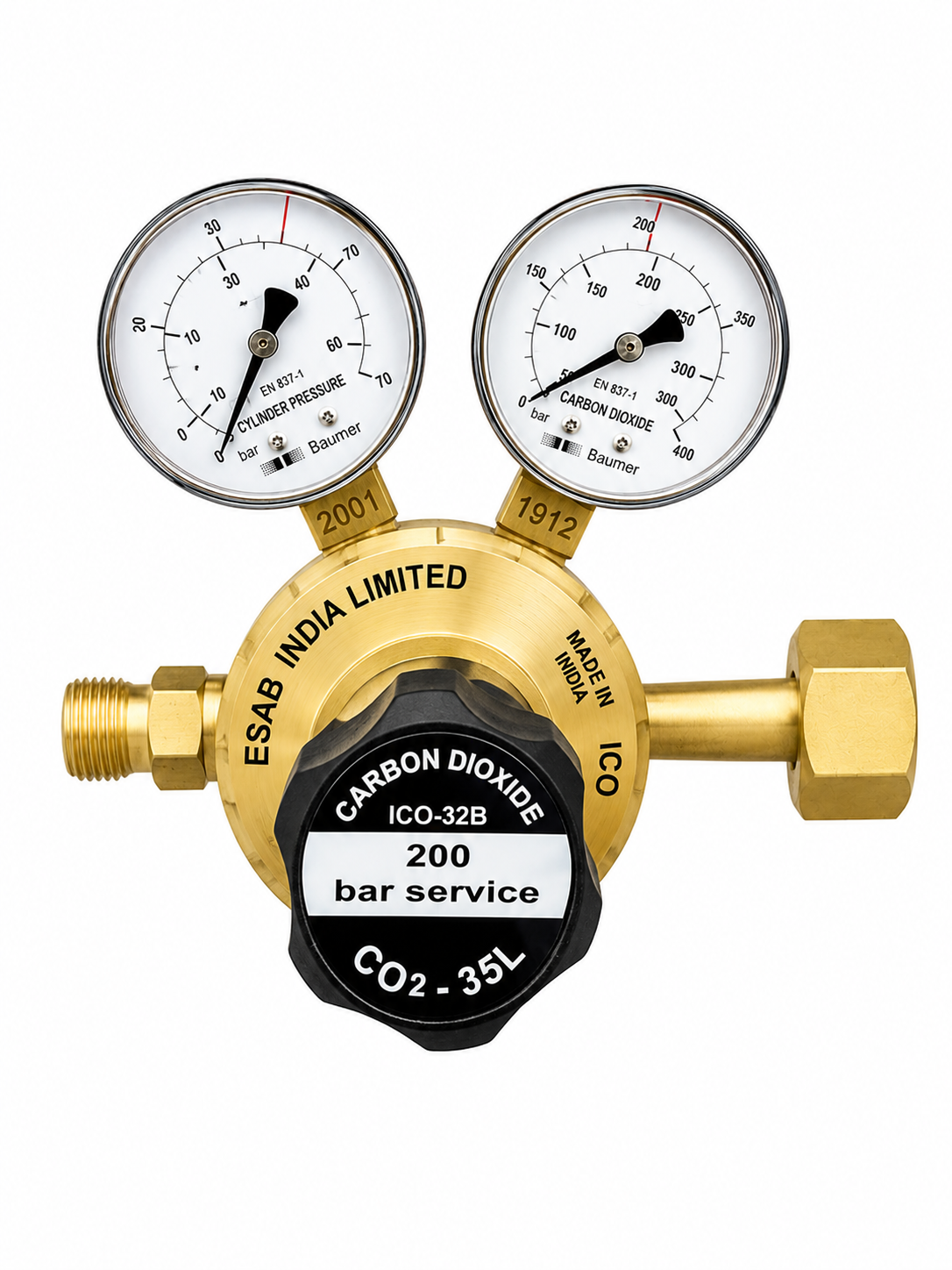 file_000000004ad481fb9d1dc20f0dd9fff4 ESAB Single Stage CO2 Regulator - ICO 32B (2 GAUGE) - Image 1