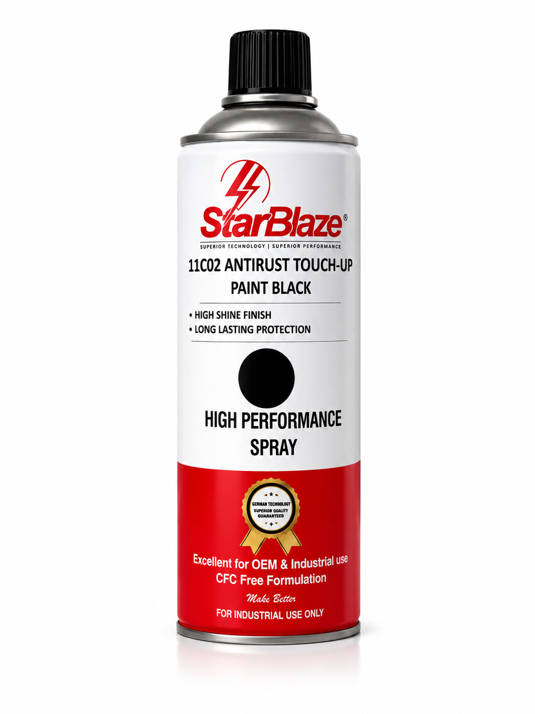 file_00000000f7b08208a30690e2920b019f StarBlaze 11C02 Anti Rust Touch Up Paint -Black Color- 500 ml (Pack of 2) - Image 1