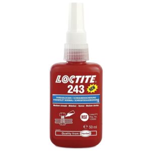 LOCTITE® 243™ Blue Threadlocker – Medium Strength Oil-Resistant Anaerobic Adhesive for Automotive & Machinery Fasteners (50ml Bottle)