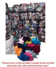 50kg Multi-Color Cotton Waste – Recycled Textile Cleaning Rags & Craft Fabric - Image 3