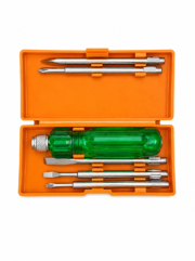 DENEERS DN-812 Interchangeable Screwdriver Set | 6-in-1 Magnetic Screwdriver Kit with Bits | Professional Repair Tool Set