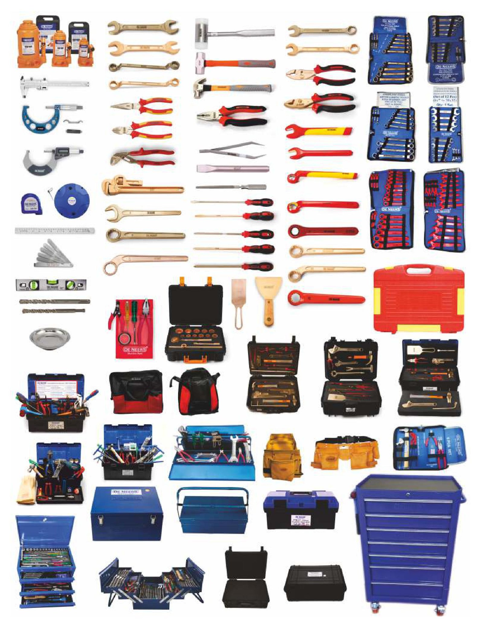 De Neers, complete hand tools, industrial tools, socket sets, screwdrivers, hammers, spanners, pliers, workshop tools De Neers Complete Hand Tool Range – Sockets, Screwdrivers, Hammers & Workshop Tools - Image 1